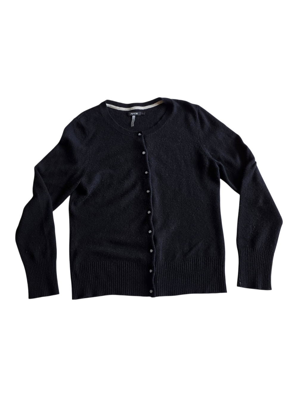Apt. 9 100% Cashmere Black Button Front Cardigan Sweater - Picture 5 of 9